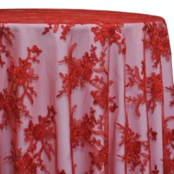 Laylani Lace Table Linen in Red