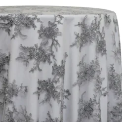 Laylani Lace Table Linen in Silver