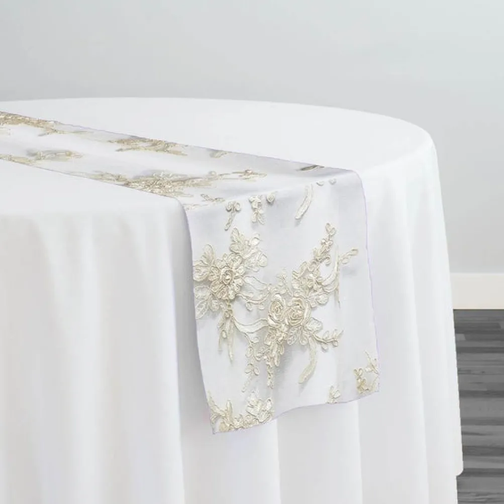 Laylani Lace Table Runner in Ivory