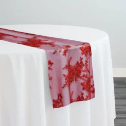 Laylani Lace Table Runner in Red