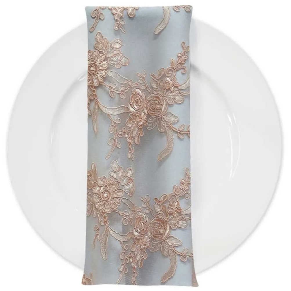 Laylani Lace (w/ Poly Lining) Table Napkin in Champagne