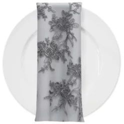 Laylani Lace (w/ Poly Lining) Table Napkin in Silver