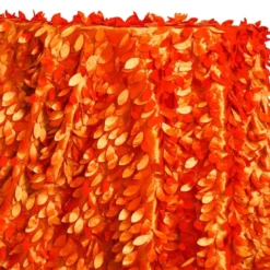 Leaf Hanging Taffeta Table Linen in Orange