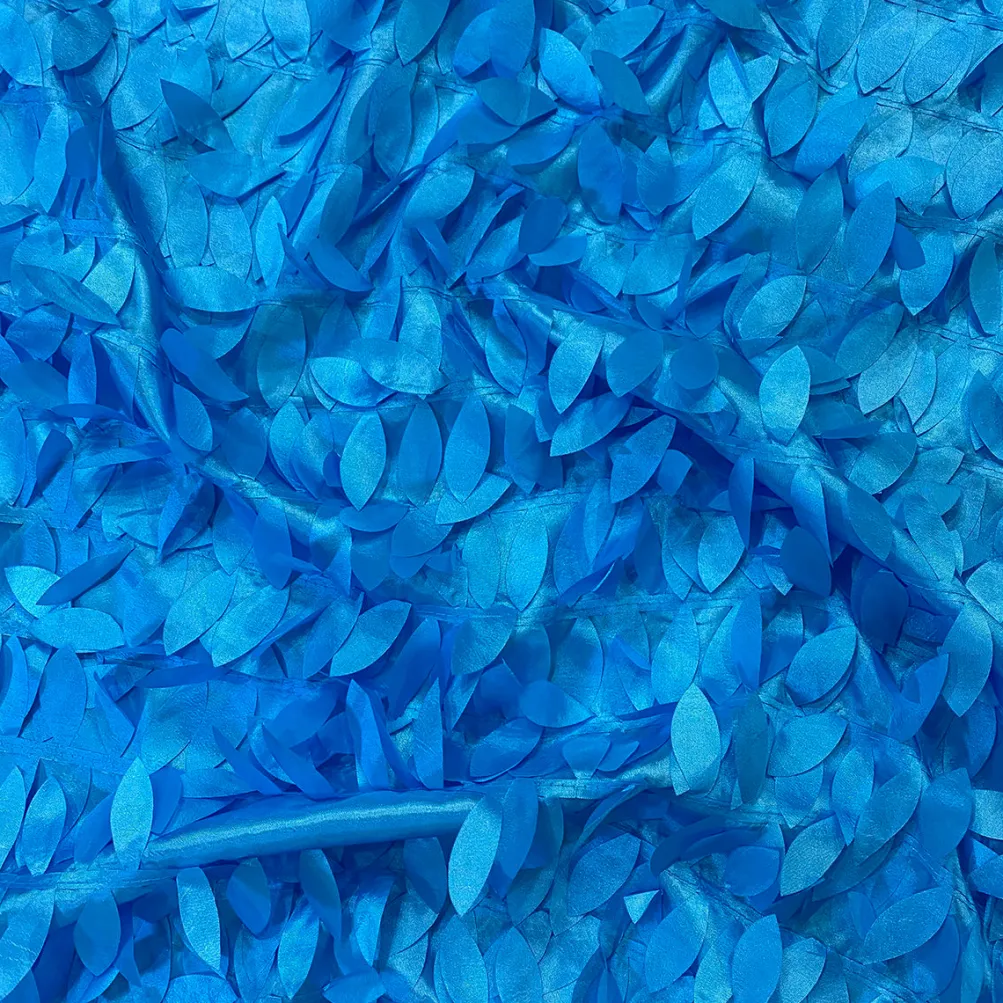 Leaf Hanging Taffeta Table Linen in Turquoise 112