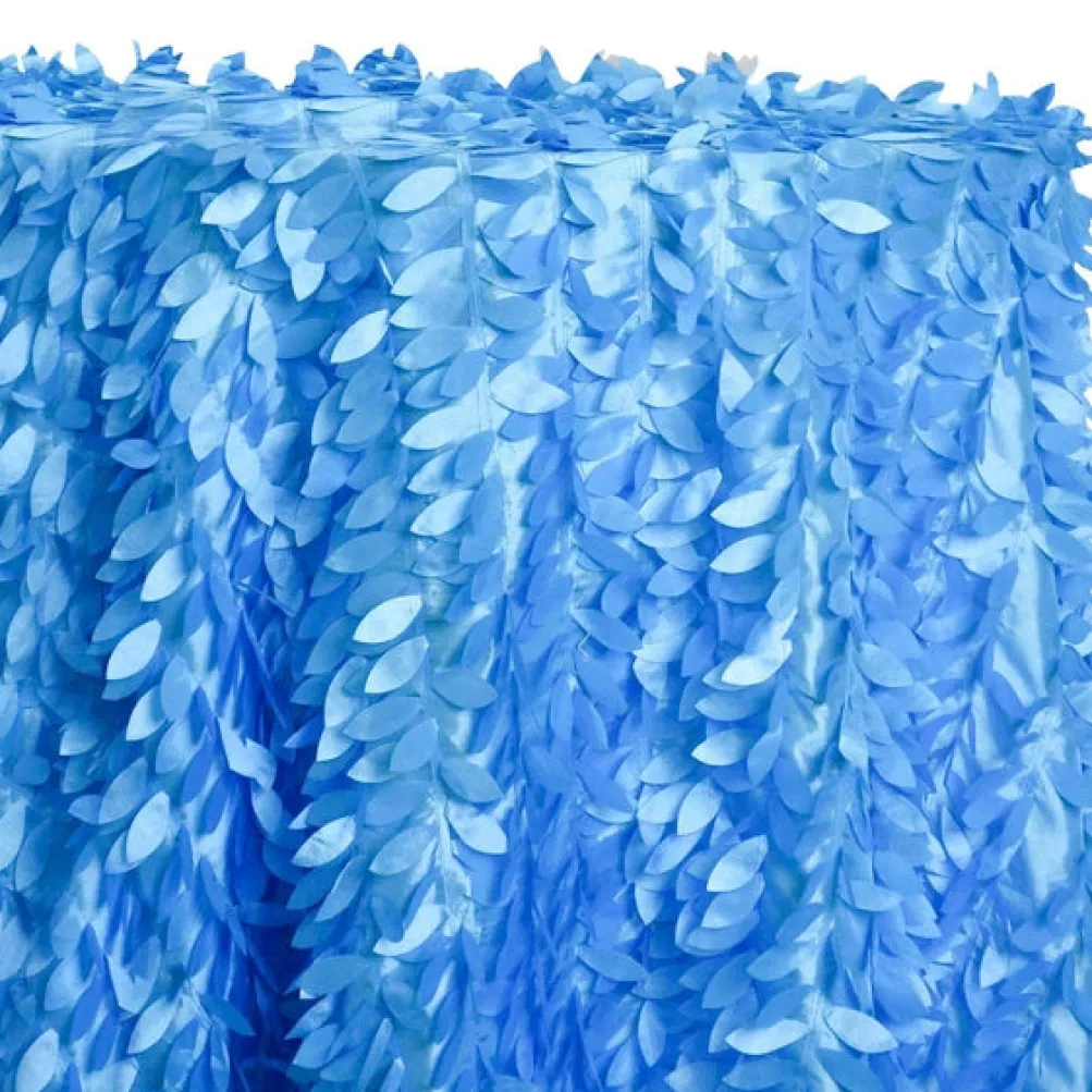 Leaf Hanging Taffeta Table Linen in Turquoise 112