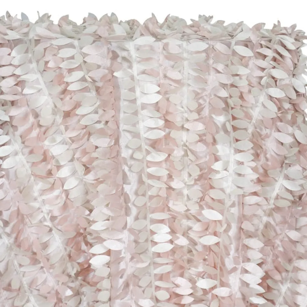 Leaf Hanging Taffeta Table Linen in Blush Mix