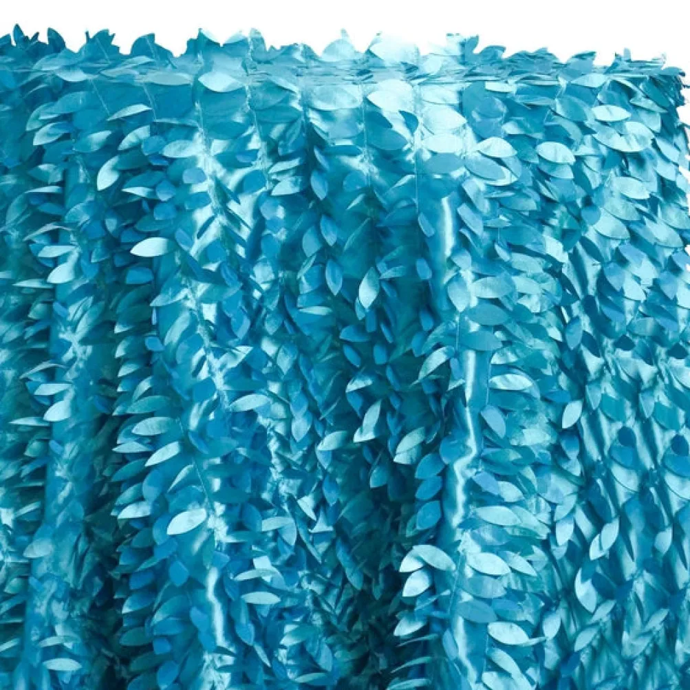 Leaf Hanging Taffeta Table Linen in Oasis
