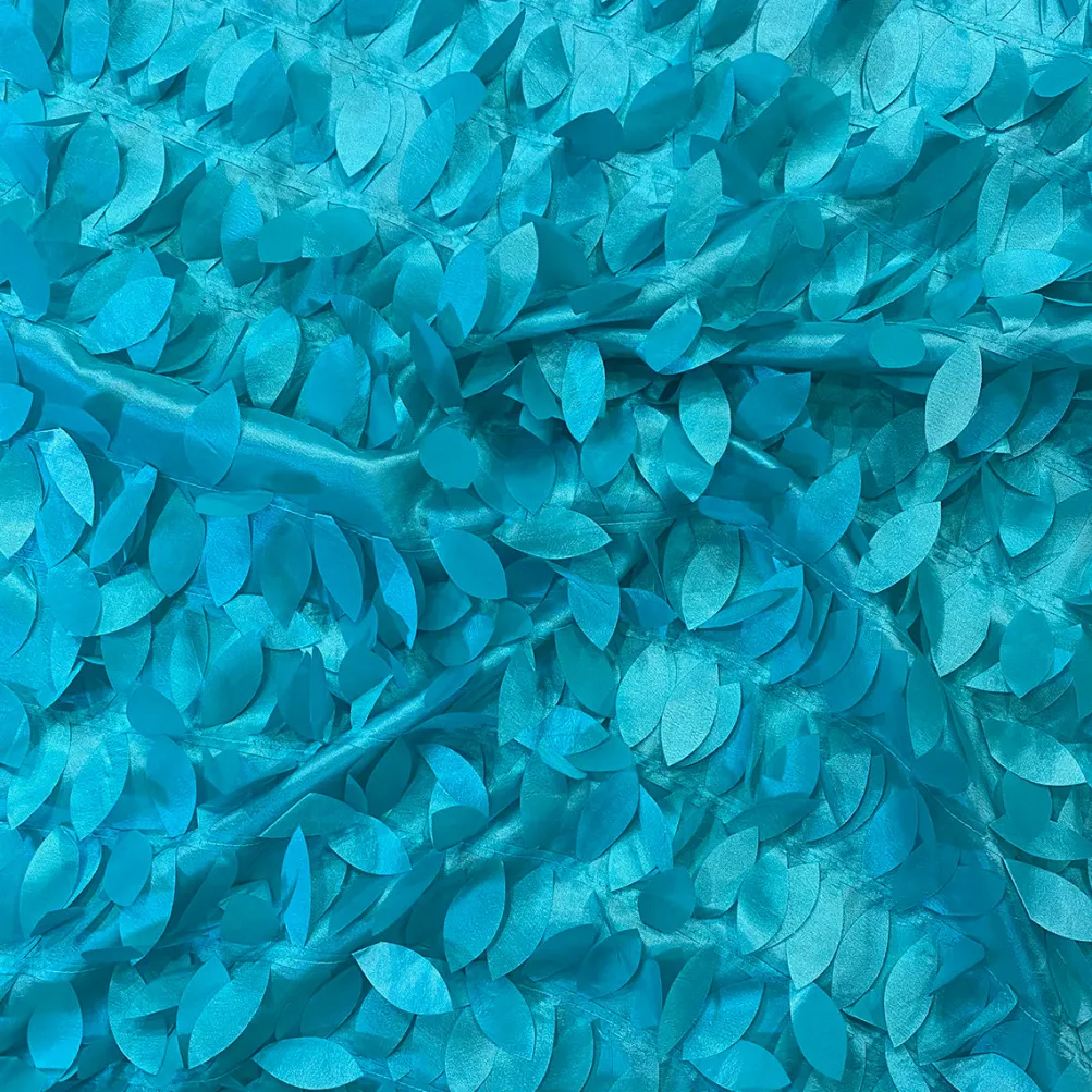 Leaf Hanging Taffeta Table Linen in Oasis