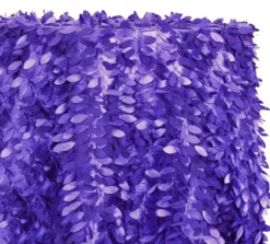 Leaf Hanging Taffeta Table Linen in Purple