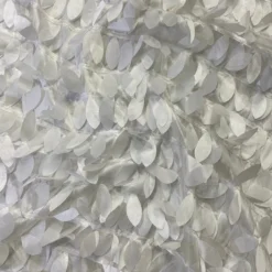 Leaf Hanging Taffeta Table Linen in White
