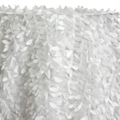Leaf Hanging Taffeta Table Linen in White