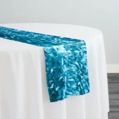 Leaf Hanging Taffeta Table Runner in Oasis