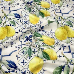 Lemon Cantina (Poly Print) Table Linen