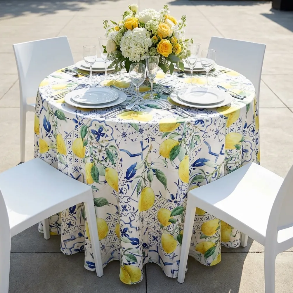 Lemon Cantina (Poly Print) Table Linen