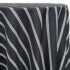 Lexington Stripe (Slub Print) Table Linen in Black