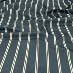 Lexington Stripe (Slub Print) Table Linen in Slate Blue