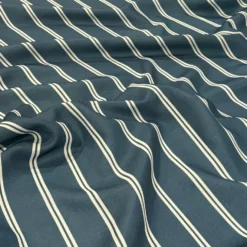 Lexington Stripe (Slub Print) Table Linen in Slate Blue