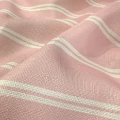 Lexington Stripe (Slub Print) Table Linen in Pink