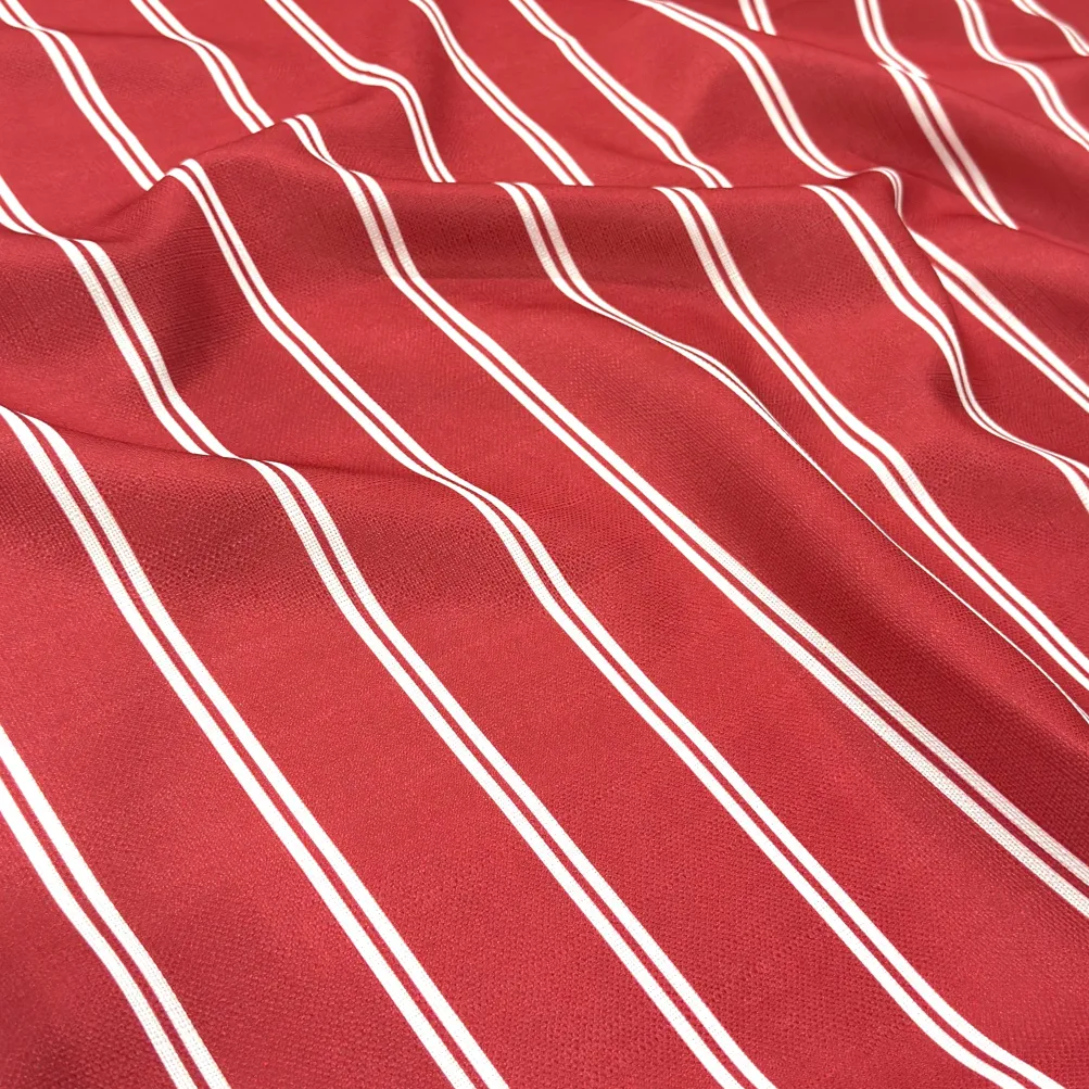 Lexington Stripe (Slub Print) Table Linen in Red