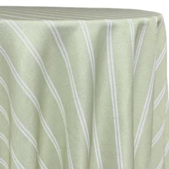 Lexington Stripe (Slub Print) Table Linen in Sage