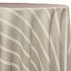 Lexington Stripe (Slub Print) Table Linen in Taupe