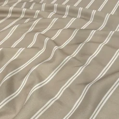 Lexington Stripe (Slub Print) Table Linen in Taupe