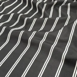 Lexington Stripe (Slub Print) Table Runner in Black