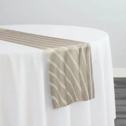 Lexington Stripe (Slub Print) Table Runner in Taupe
