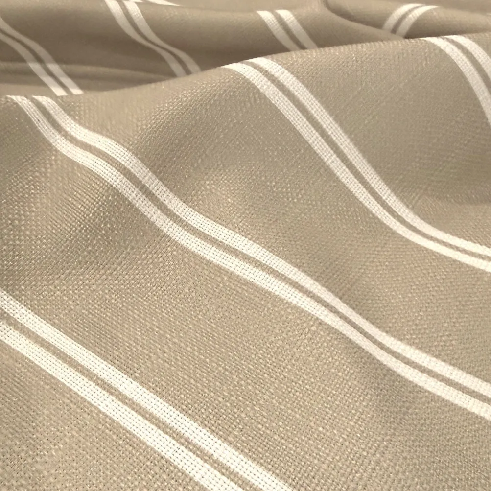 Lexington Stripe (Slub Print) Table Runner in Taupe