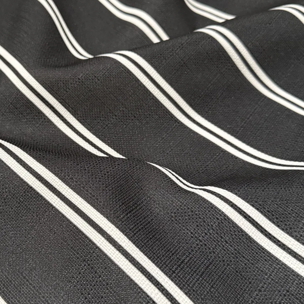 Lexington Stripe (Slub Print) Table Napkin in Black