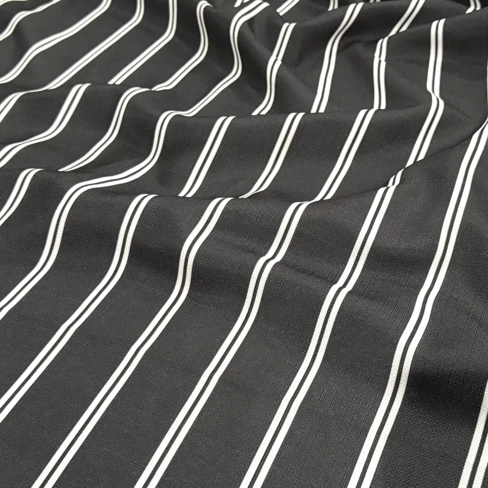 Lexington Stripe (Slub Print) Table Napkin in Black