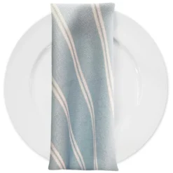 Lexington Stripe (Slub Print) Table Napkin in Lt Blue