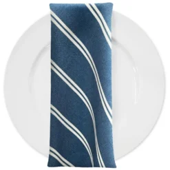 Lexington Stripe (Slub Print) Table Napkin in Navy