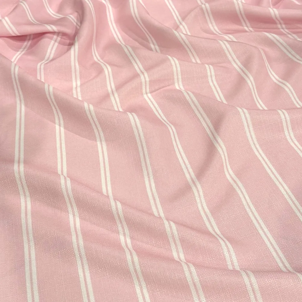 Lexington Stripe (Slub Print) Table Napkin in Pink