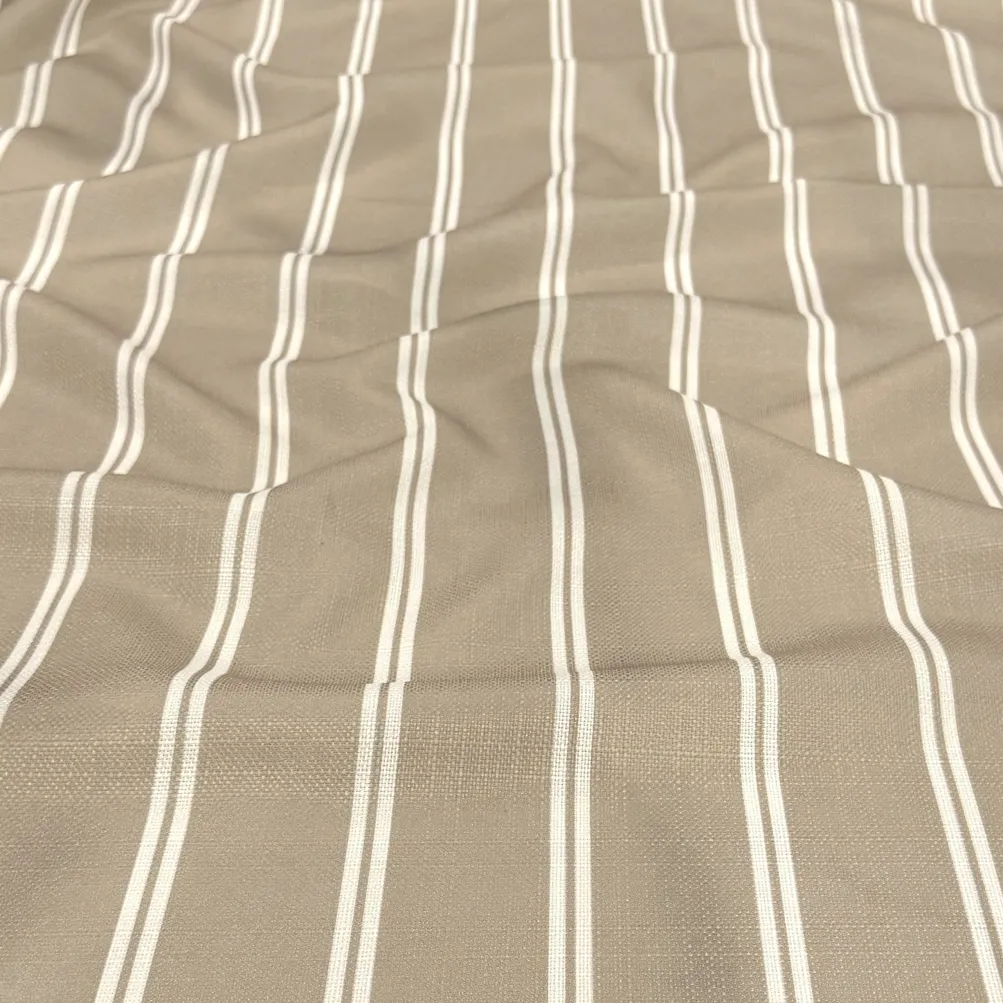 Lexington Stripe (Slub Print) Table Napkin in Taupe