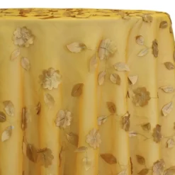Lily Petal Table Linen in Gold