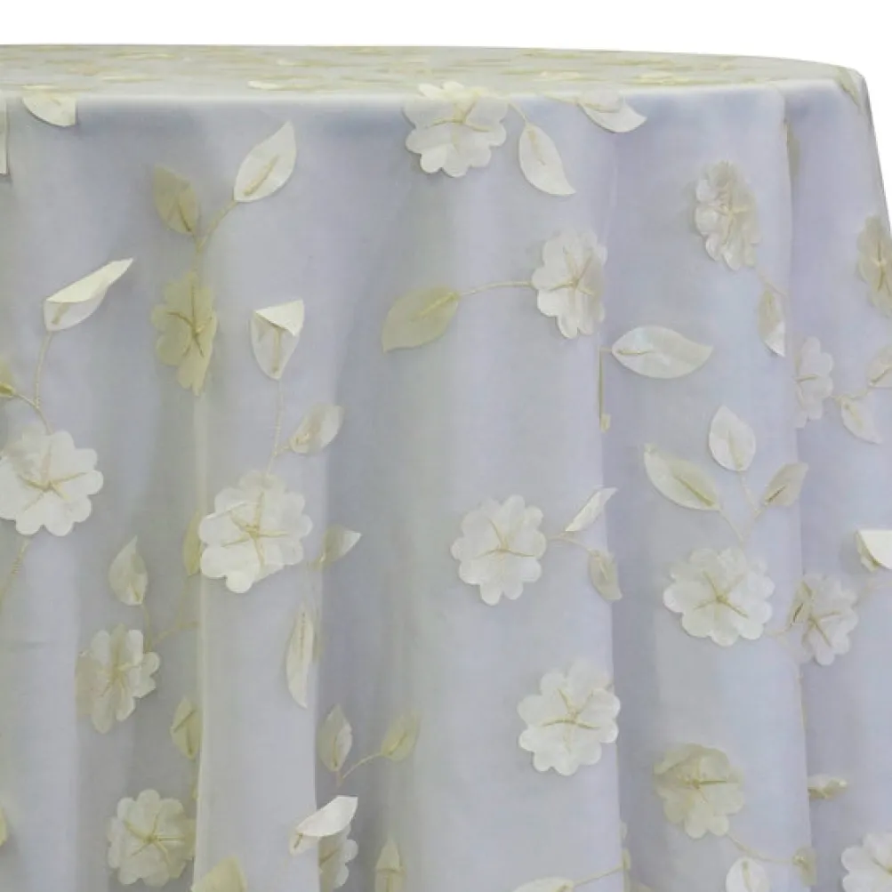 Lily Petal Table Linen in Ivory