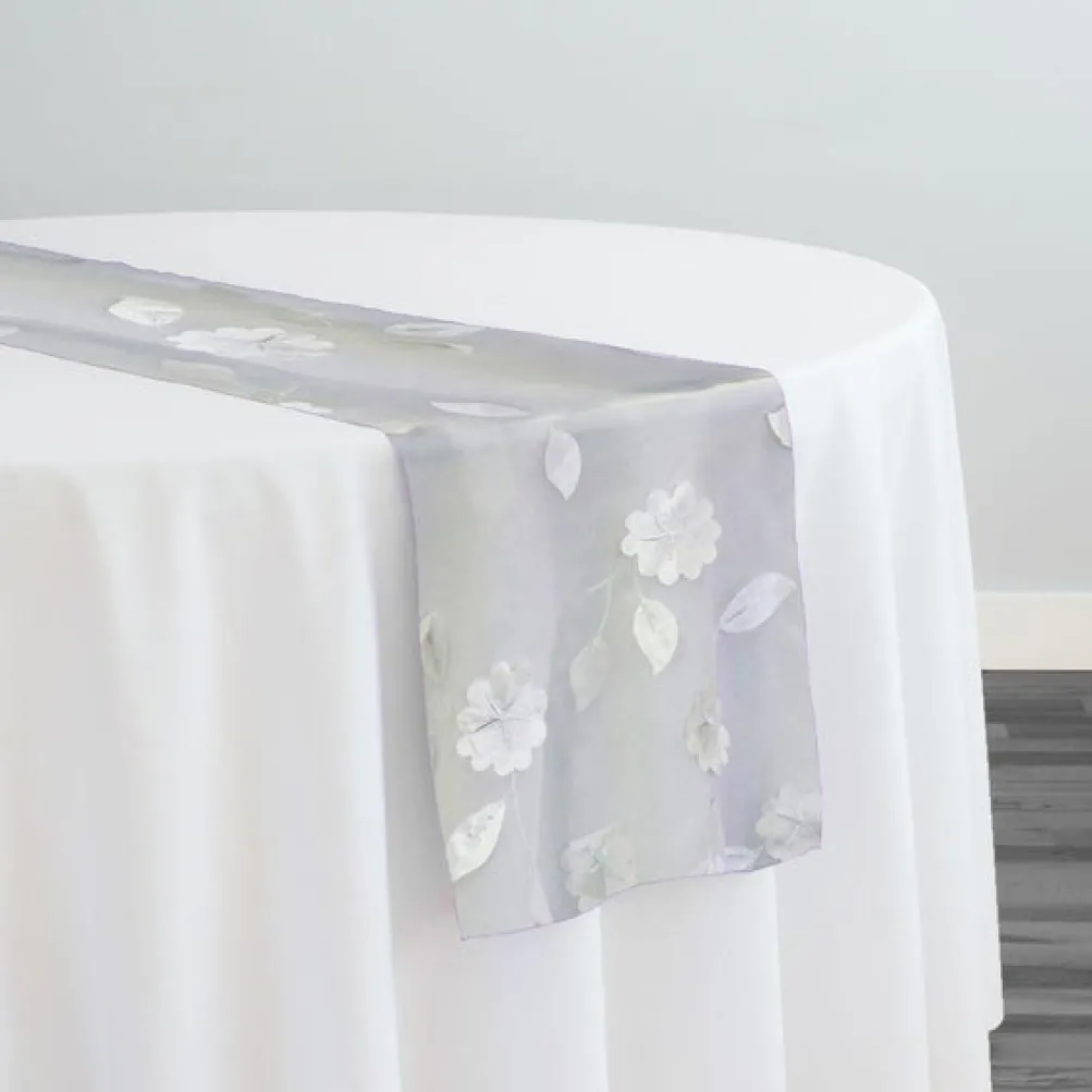 Lily Petal Table Runner in White