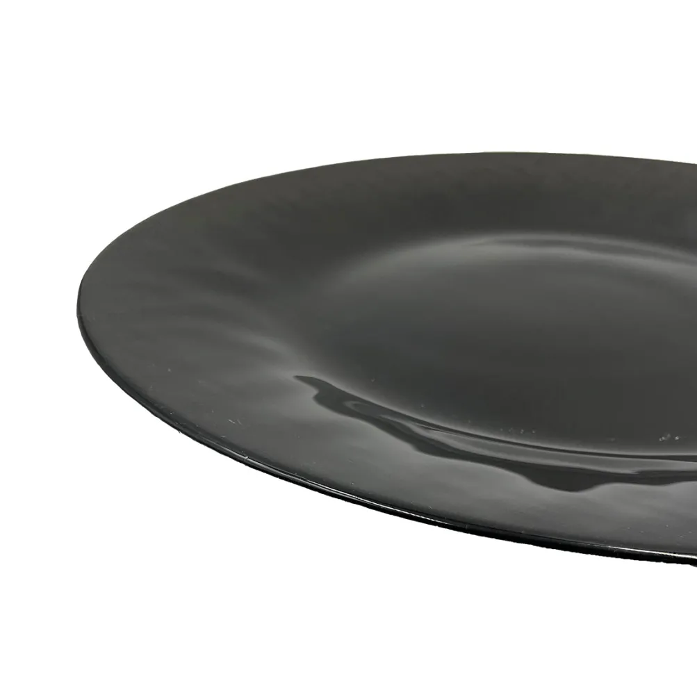 Linen - Glass Charger Plate in Black (Item # 0236)