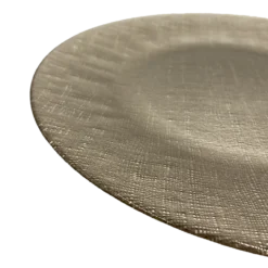Linen - Glass Charger Plate in Champagne (Item # 0236)