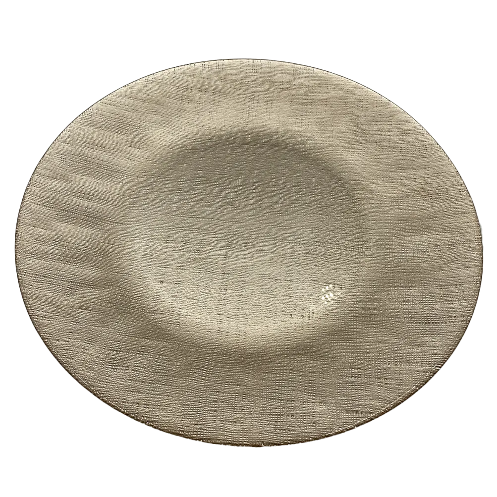 Linen - Glass Charger Plate in Champagne (Item # 0236)