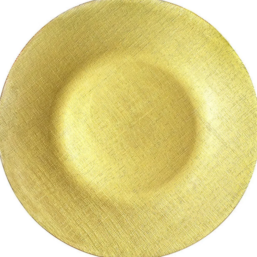 Linen - Glass Charger Plate in Gold (Item # 0236)