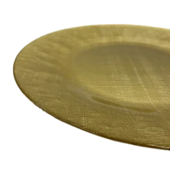 Linen - Glass Charger Plate in Gold (Item # 0236)