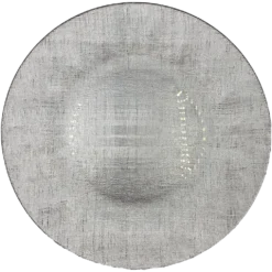 Linen - Glass Charger Plate in Silver (Item # 0236)