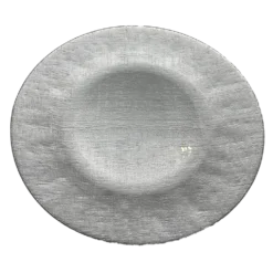 Linen - Glass Charger Plate in Silver (Item # 0236)