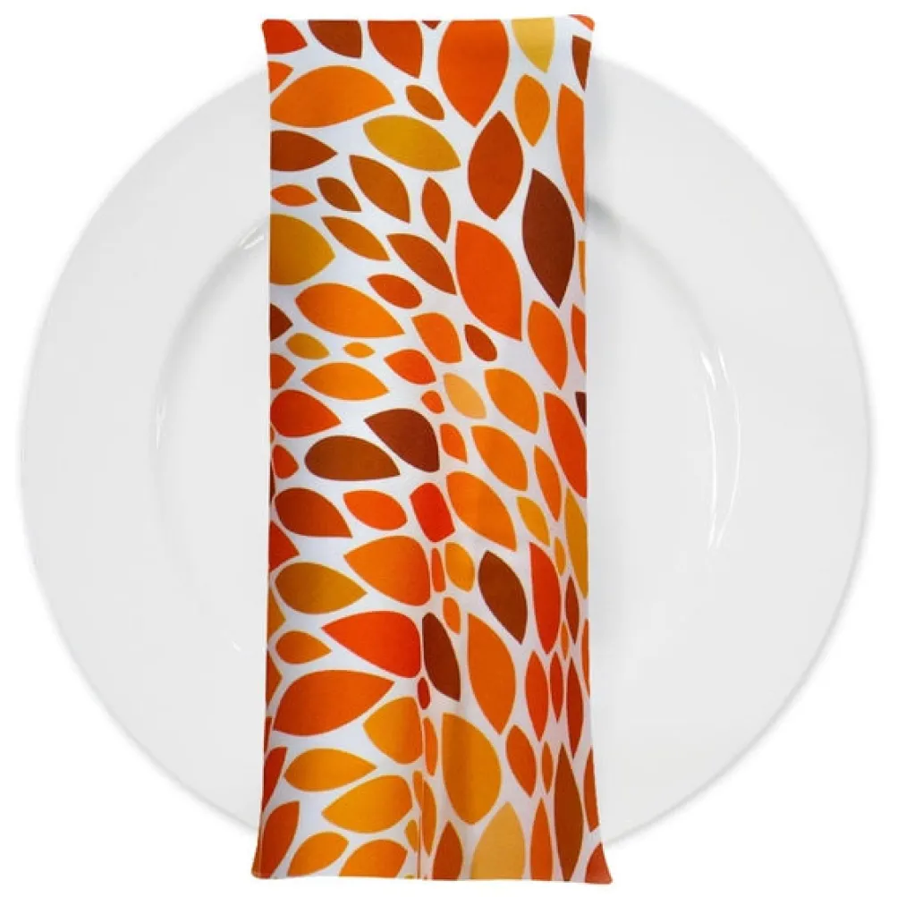 Locus Leaf (Poly Print) Table Napkin in Orange