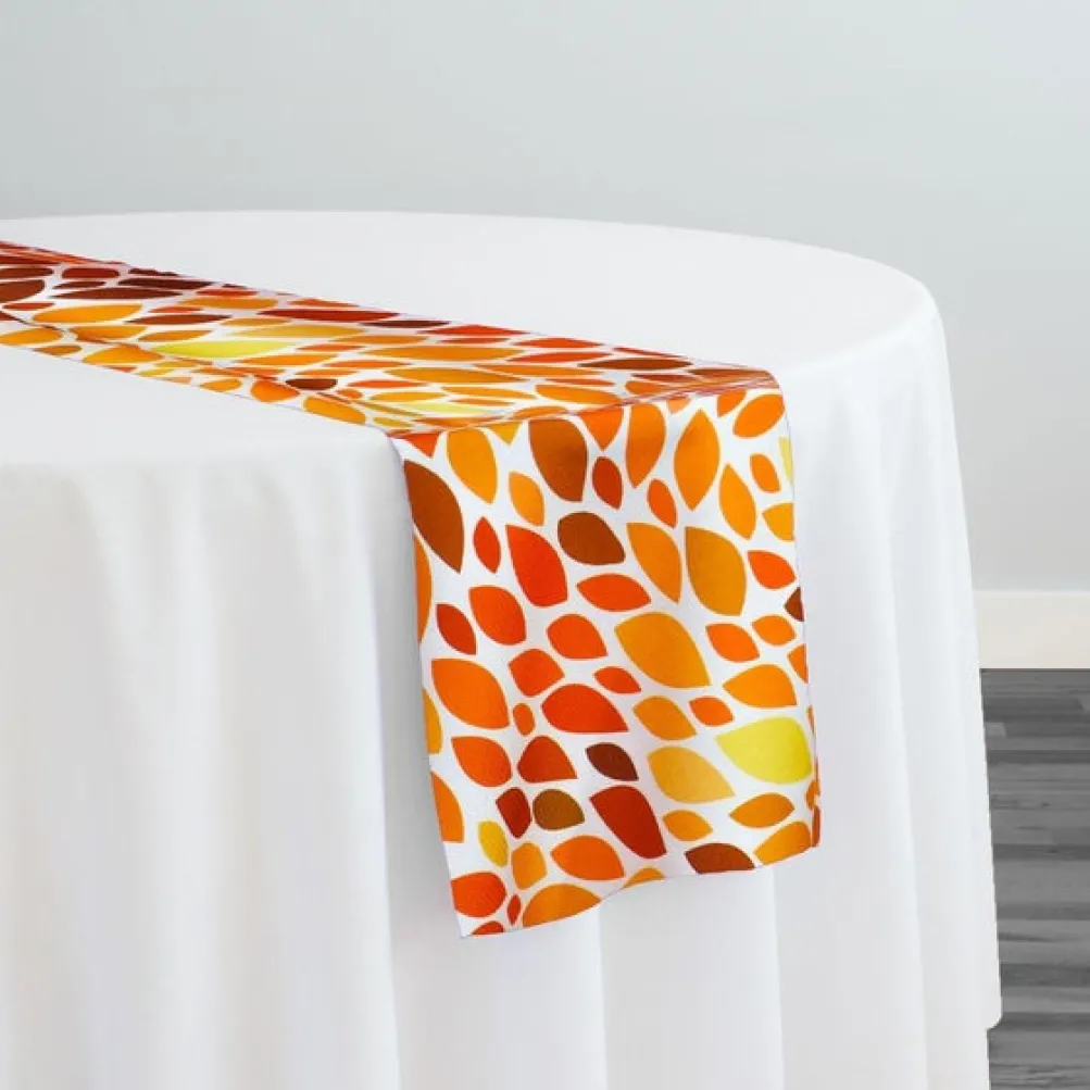 Locus Leaf (Poly Print) Table Runner in Orange