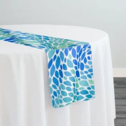 Locus Leaf (Poly Print) Table Runner in Blue