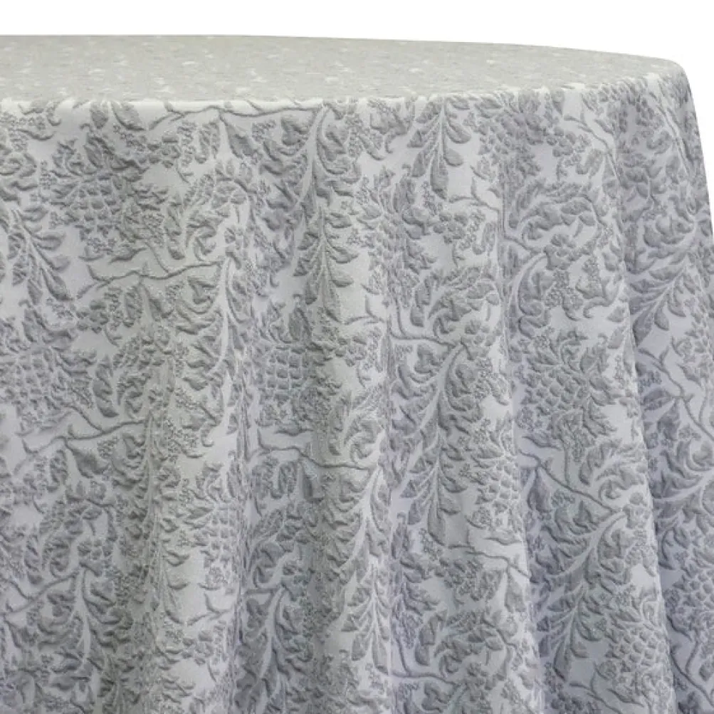 Lucia Jacquard Table Linen in Silver
