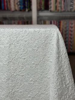 Lucia Jacquard Table Linen in White